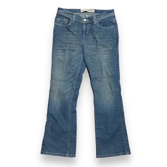 Y2K Express Sarula Precision Fit Low Rise Flare Jeans Women’s Size 4 S Whiskered - Picture 1 of 14